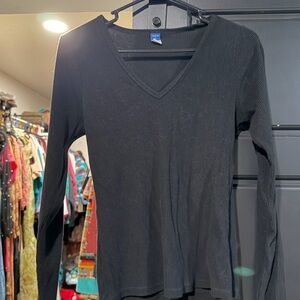 Old Navy Black Ribbed Long Sleeve Top